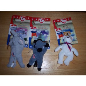 Ty McDonalds Teenie Beanie Baby American Trio 2000 Set of 3